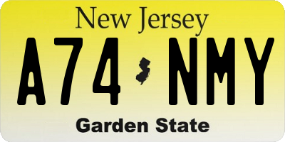 NJ license plate A74NMY