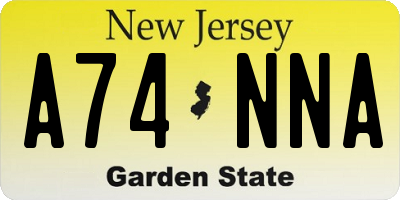 NJ license plate A74NNA