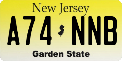 NJ license plate A74NNB