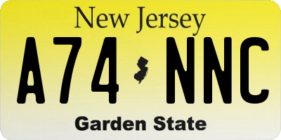 NJ license plate A74NNC