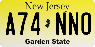 NJ license plate A74NNO