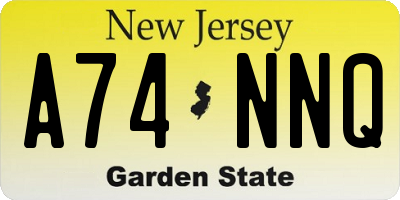 NJ license plate A74NNQ