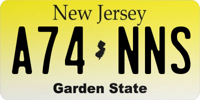 NJ license plate A74NNS