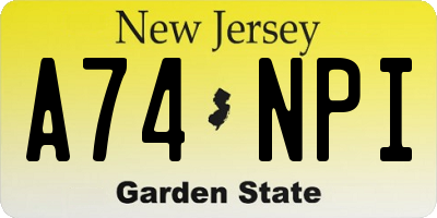 NJ license plate A74NPI