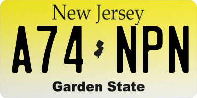 NJ license plate A74NPN