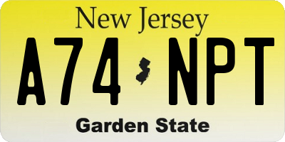 NJ license plate A74NPT