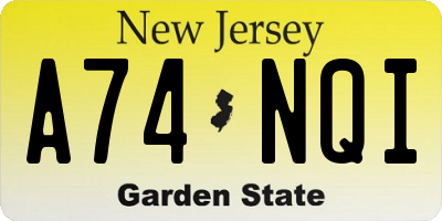 NJ license plate A74NQI