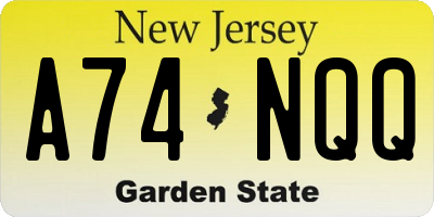 NJ license plate A74NQQ