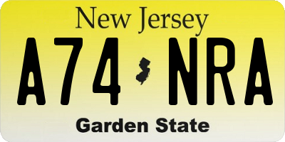 NJ license plate A74NRA