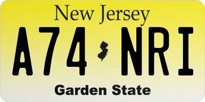 NJ license plate A74NRI
