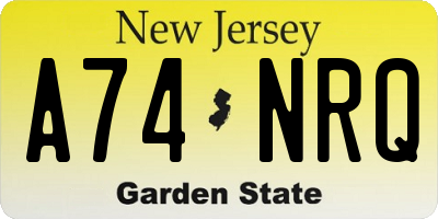 NJ license plate A74NRQ