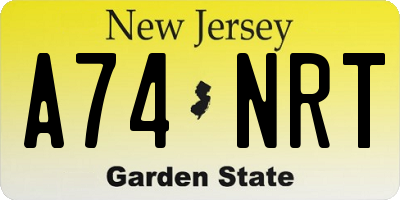 NJ license plate A74NRT