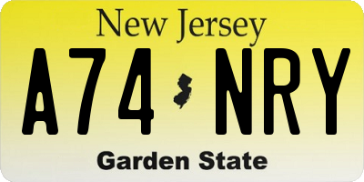 NJ license plate A74NRY