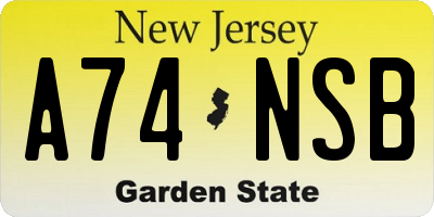 NJ license plate A74NSB