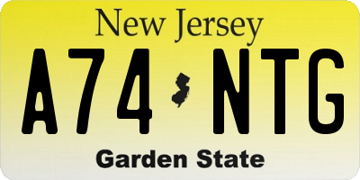 NJ license plate A74NTG