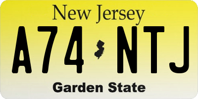 NJ license plate A74NTJ