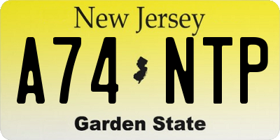 NJ license plate A74NTP