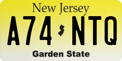 NJ license plate A74NTQ
