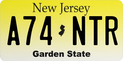 NJ license plate A74NTR