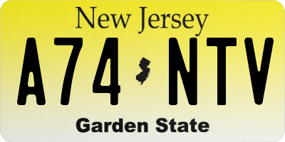 NJ license plate A74NTV