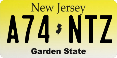 NJ license plate A74NTZ