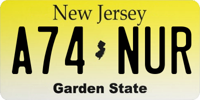 NJ license plate A74NUR