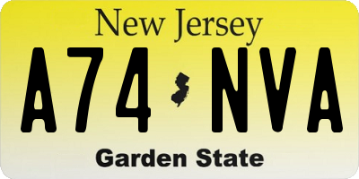 NJ license plate A74NVA