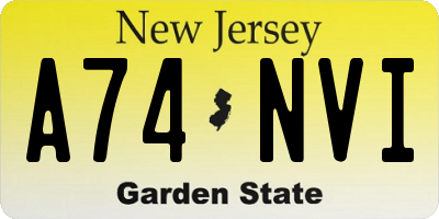 NJ license plate A74NVI
