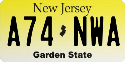 NJ license plate A74NWA