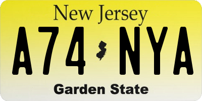 NJ license plate A74NYA