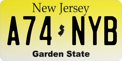 NJ license plate A74NYB