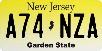 NJ license plate A74NZA