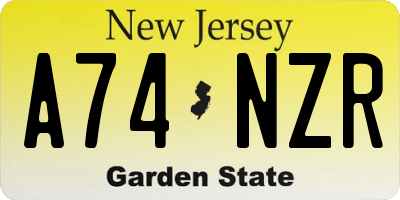 NJ license plate A74NZR