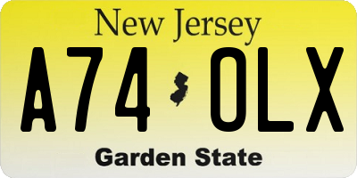 NJ license plate A74OLX