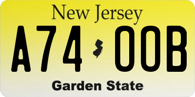 NJ license plate A74OOB