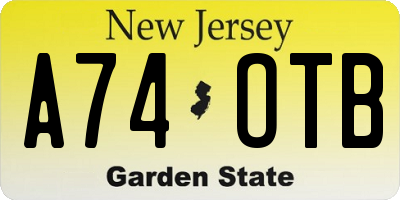 NJ license plate A74OTB