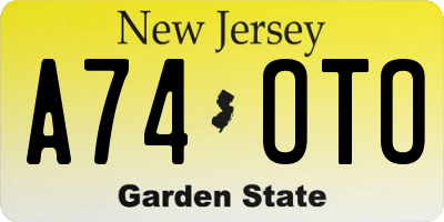 NJ license plate A74OTO