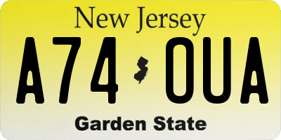 NJ license plate A74OUA