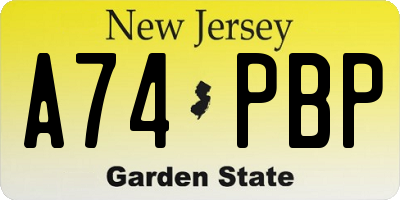NJ license plate A74PBP
