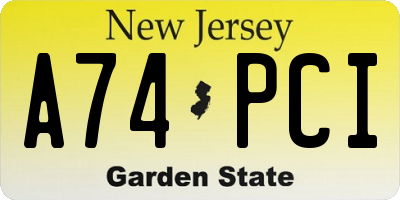 NJ license plate A74PCI