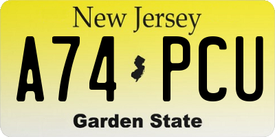 NJ license plate A74PCU