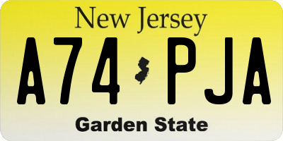 NJ license plate A74PJA