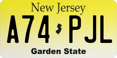 NJ license plate A74PJL