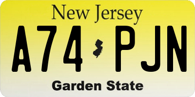 NJ license plate A74PJN