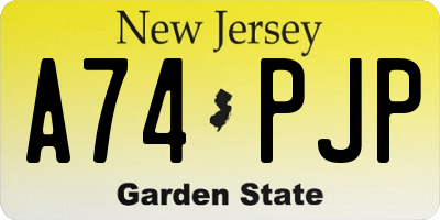 NJ license plate A74PJP