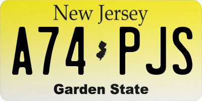 NJ license plate A74PJS