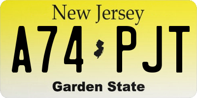 NJ license plate A74PJT
