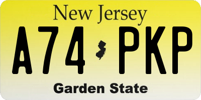 NJ license plate A74PKP