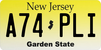 NJ license plate A74PLI