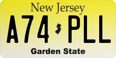 NJ license plate A74PLL